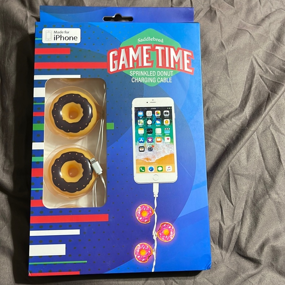 New Gametime Sprinkled Donut iPhone Charging Cable